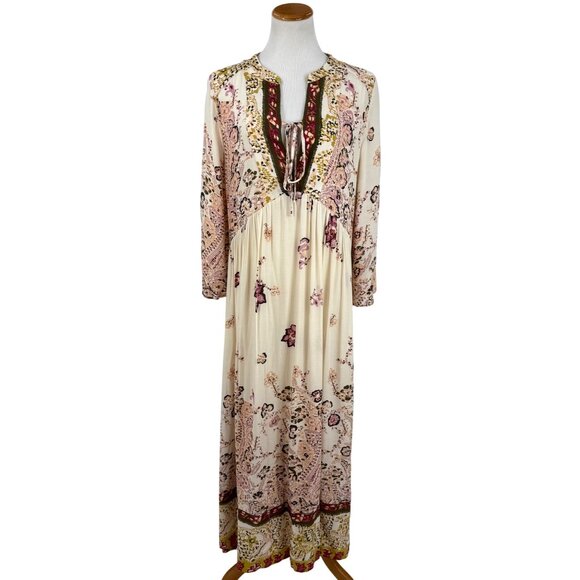 NWT Free People Floral Flowy Maxi Dress | Boho Coastal Cowgirl Tumblr Whimsigoth - Picture 2 of 16